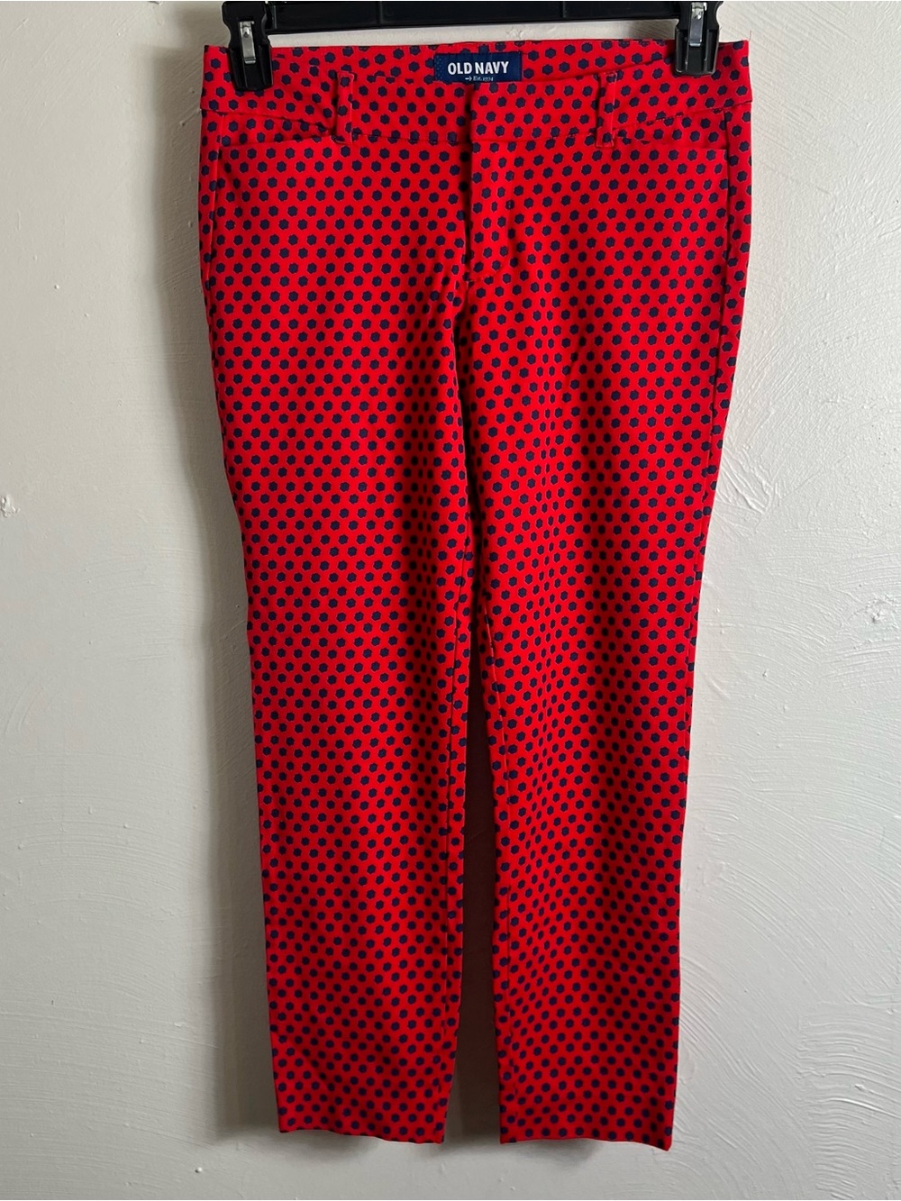 Old Navy Red Blue Crop Pants SZ 4